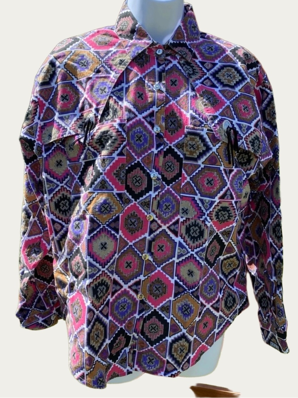 Roughrider Purple Pink Aztec Vintage Old Skool Rodeo Western Wear Cowgirl 9/10